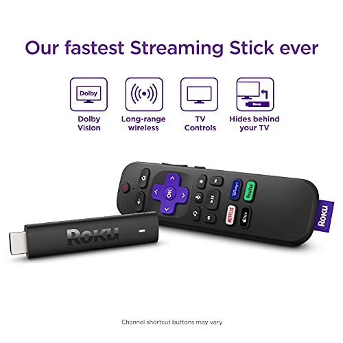 Roku Streaming Stick 4K Streaming Device with Voice Remote and Long-Range Wi-Fi