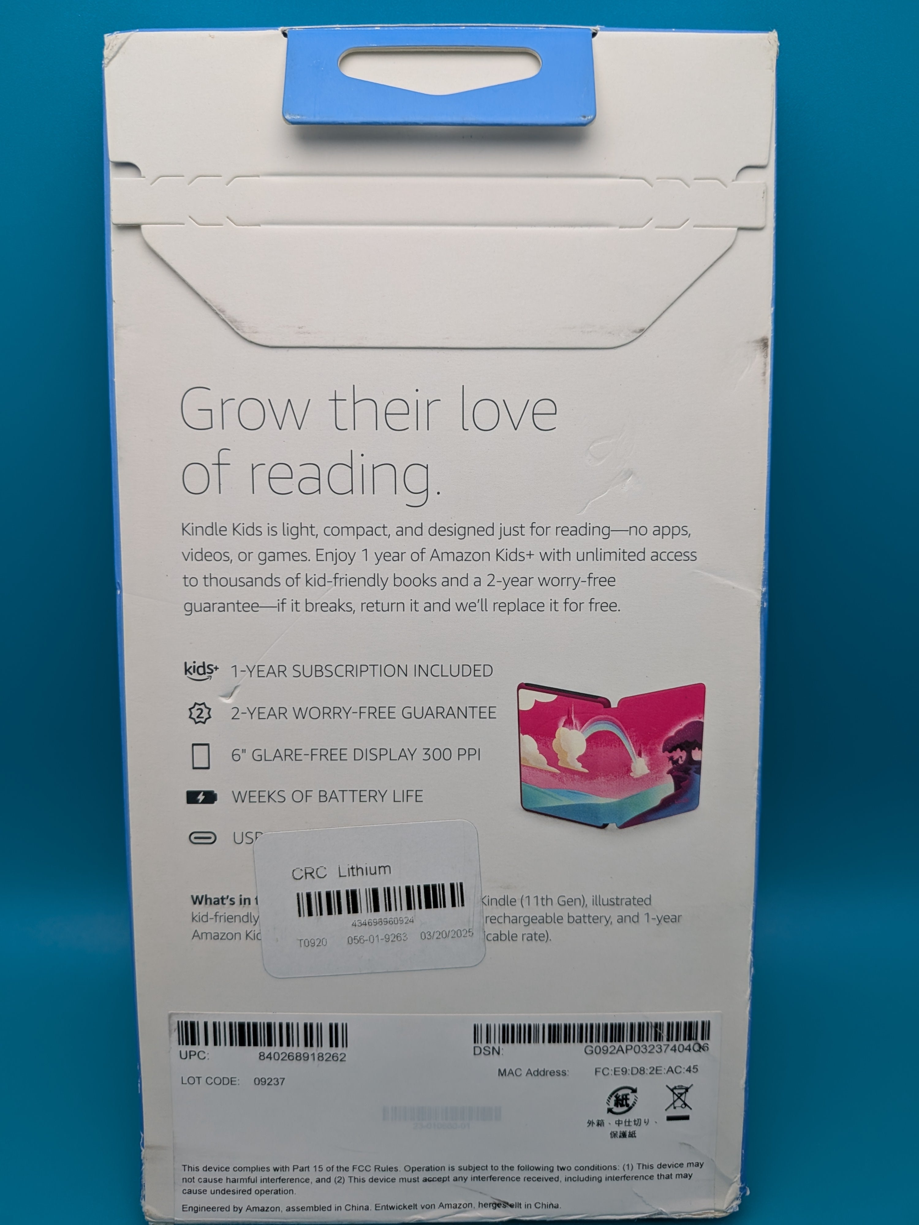 Amazon Kindle Kids 6" e-Reader (2022 Release)