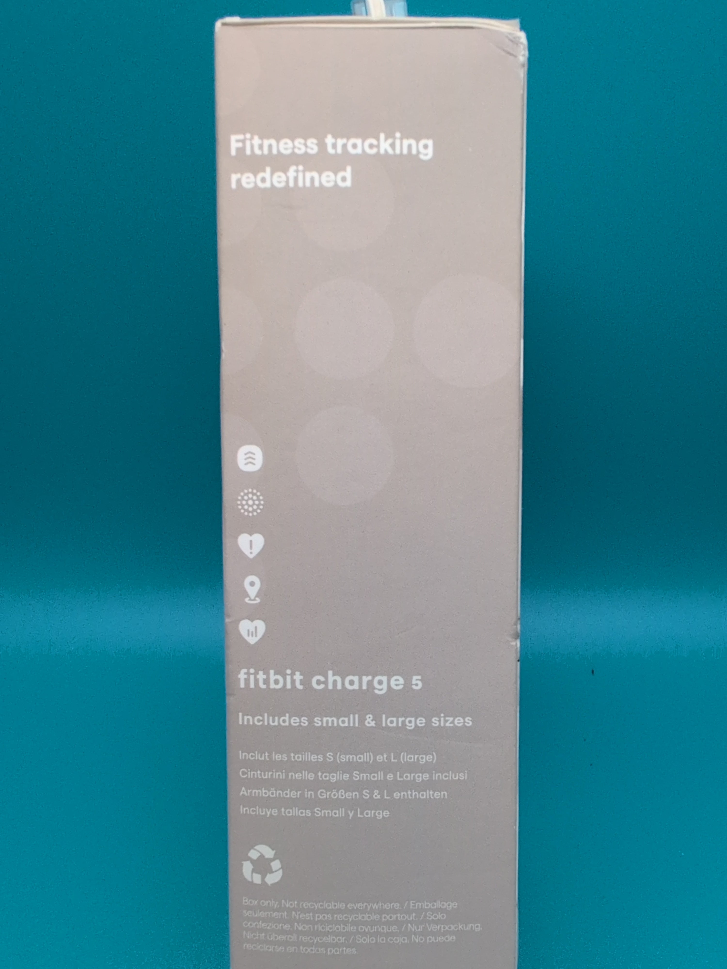 Fitbit Charge 5 Activity Tracker Soft Gold with Lunar White Band