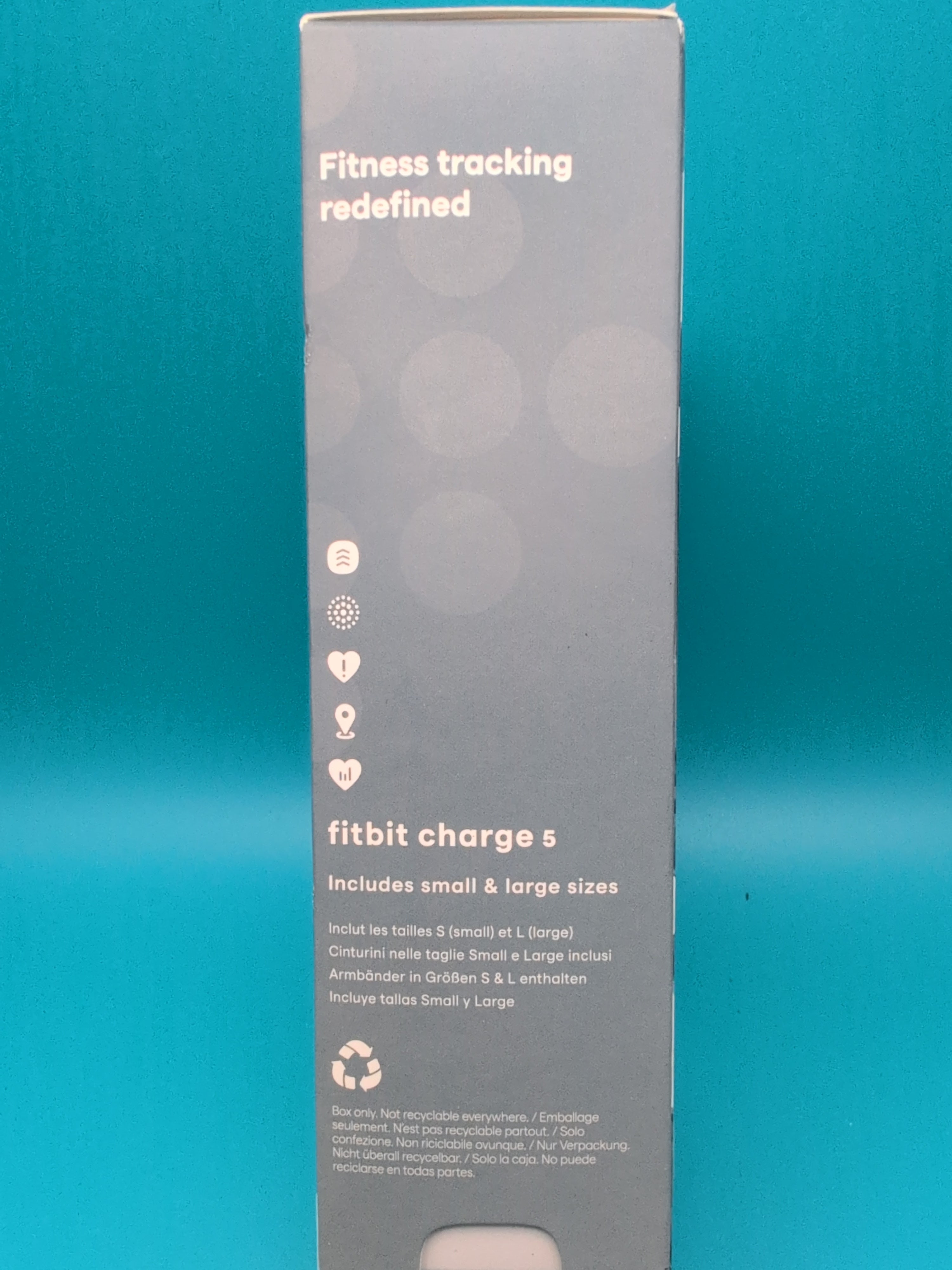 Fitbit Charge 5 Activity Tracker Platinum with Mineral Blue Band