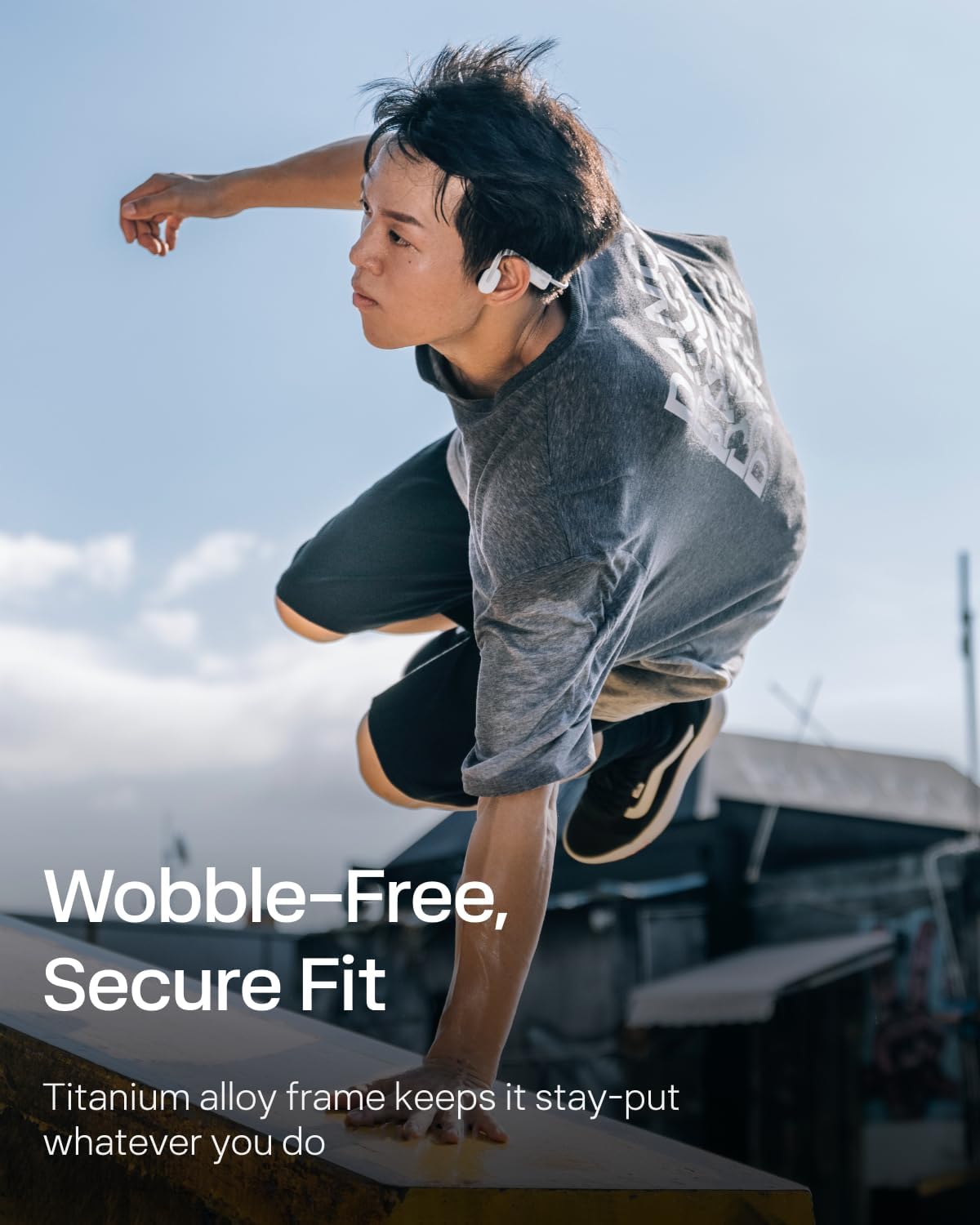 Shokz - OpenMove Bone Conduction Open Ear Lifestyle/Sport Headphones - White