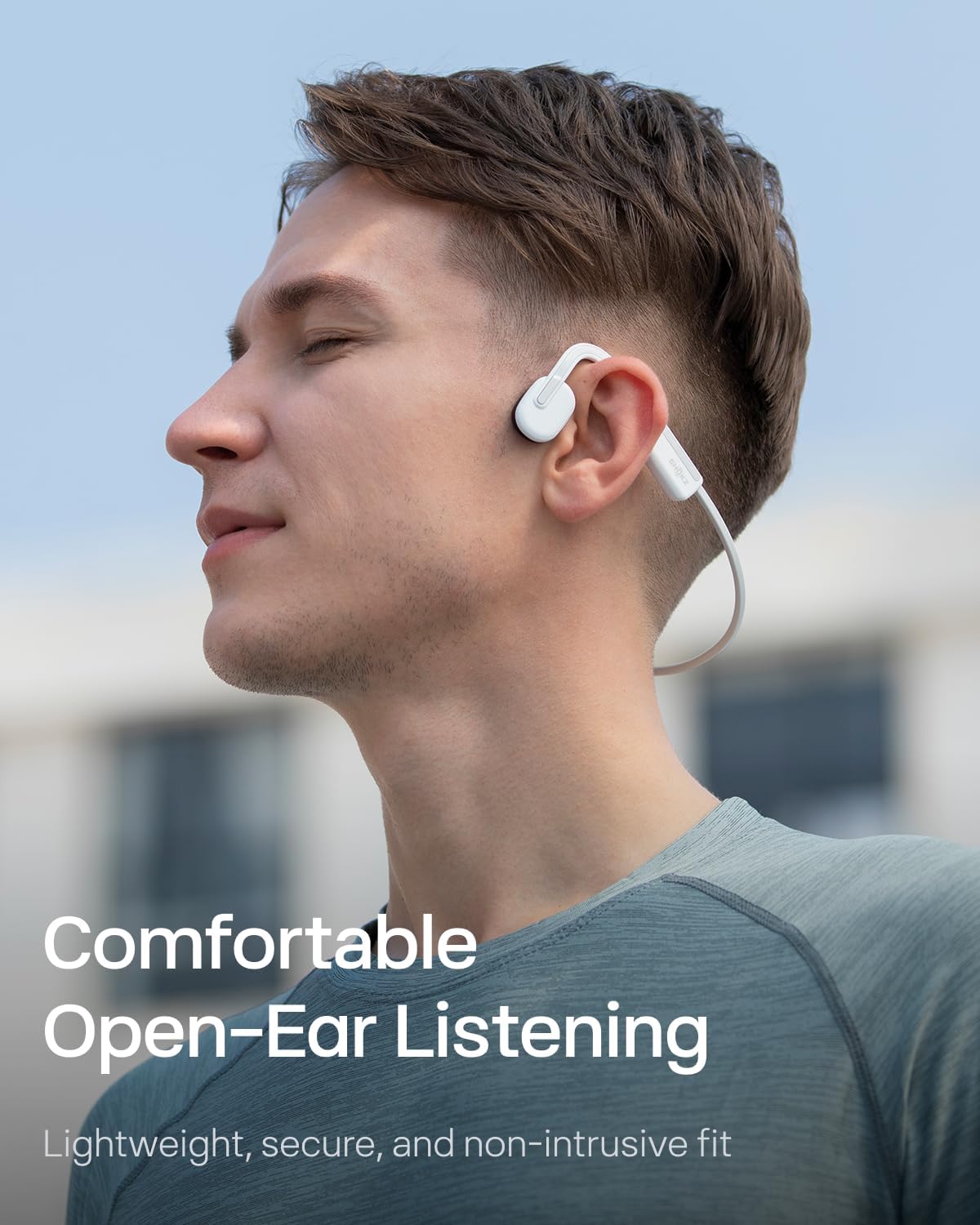 Shokz - OpenMove Bone Conduction Open Ear Lifestyle/Sport Headphones - White