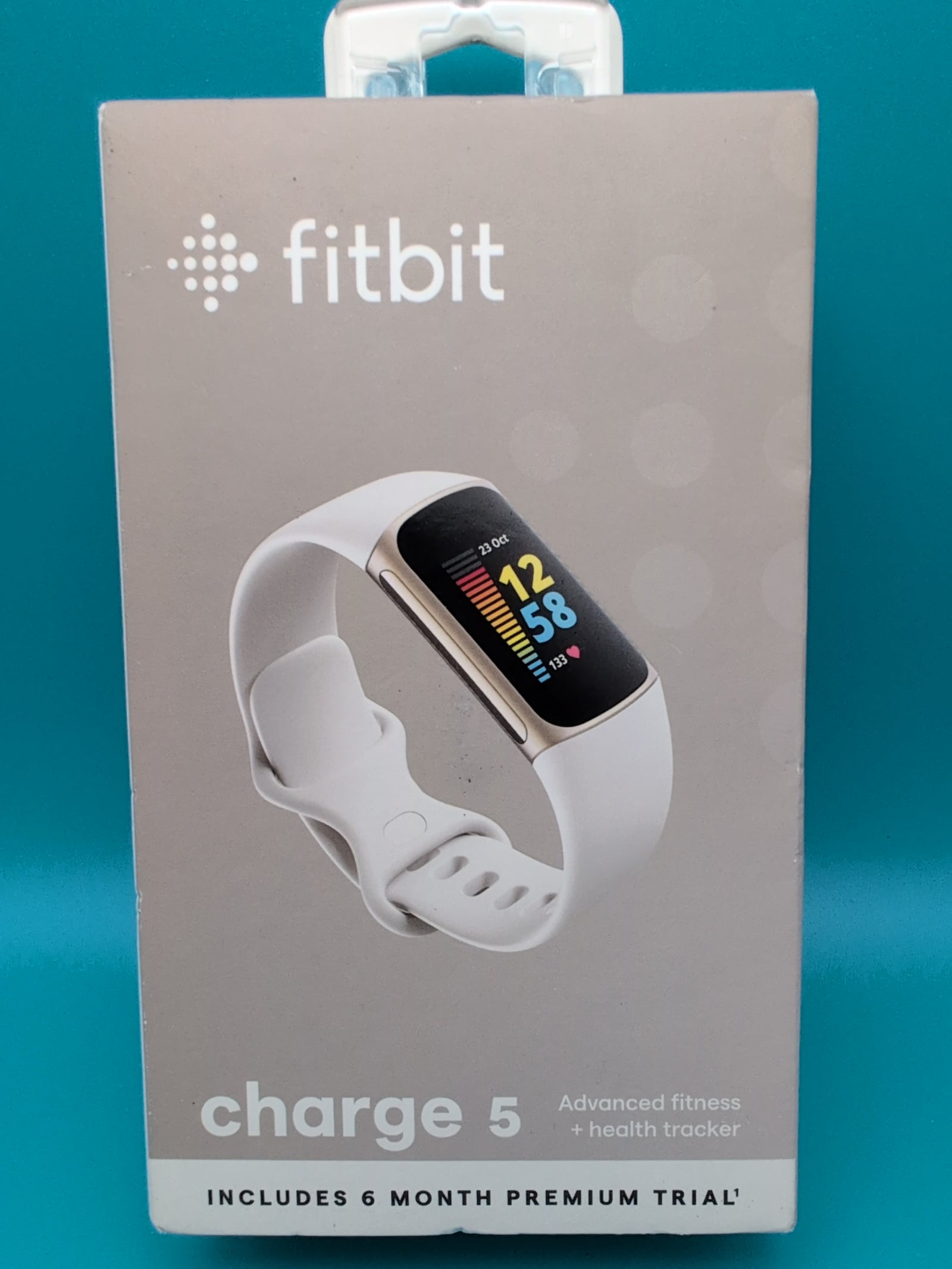 Fitbit Charge 5 Activity Tracker Soft Gold with Lunar White Band